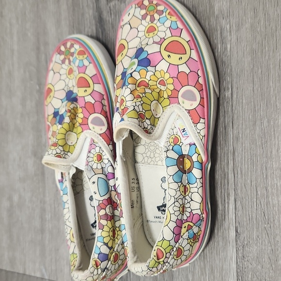 Vans Takashi Murakami Rare Takashipom  Floral Slip-On Sneakers Womens 5 Mens 3.5 - Picture 4 of 9